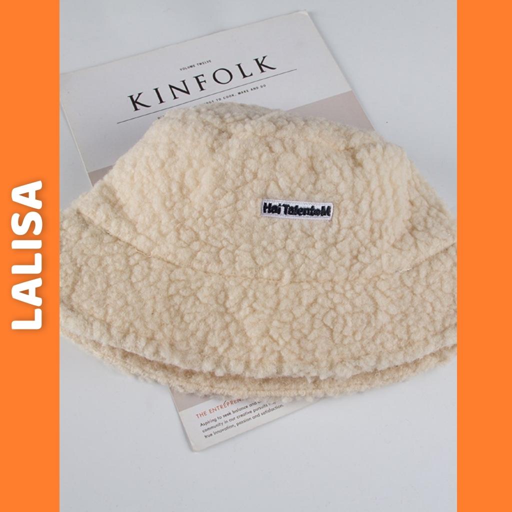 Mũ Bucket Lông Cừu LALISA Nón Tai Bèo Retro Phong Cách Hàn Quốc Giữ Ấm Thu Đông Form Unisex Nam Nữ NO002