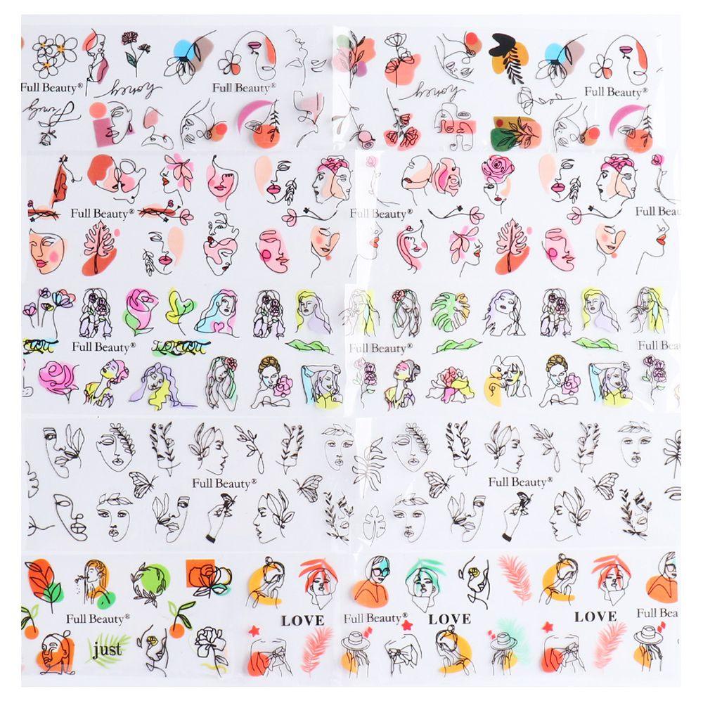 Miếng Dán Trang Trí Móng Tay Hình Hoa Lá Nhiều Màu Xinh Xắn