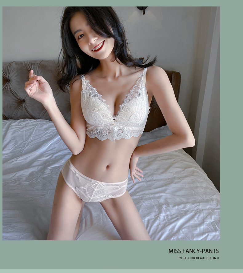 Bộ Đồ Lót Ren Áo Ngực Không Gọng + Quần | BigBuy360 - bigbuy360.vn