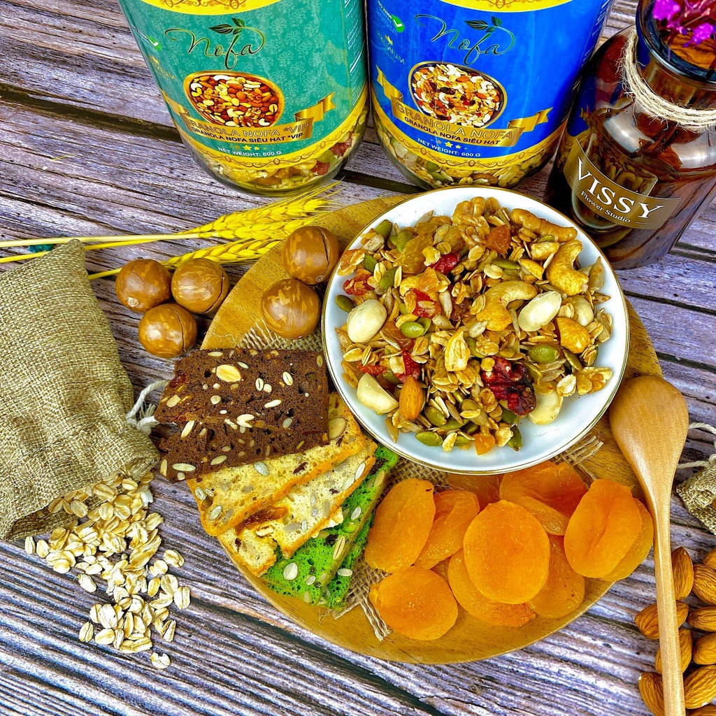 Granola Ăn Kiêng Siêu Hạt Và Quả, Ngũ Cốc Ăn Kiêng Thơm Ngon Bổ Dưỡng Tốt Cho Sức Khỏe - NOFA FOOD