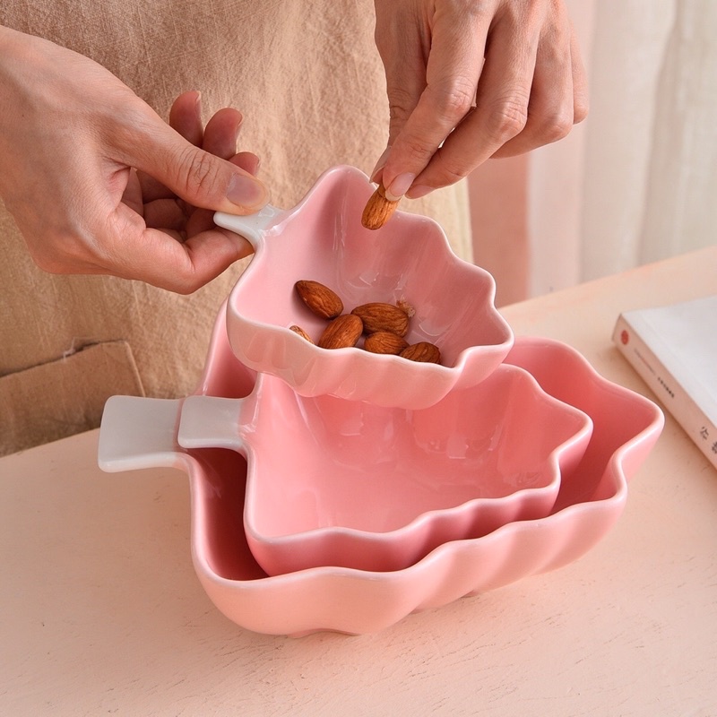 Đĩa sứ hình cây thông dễ thương, đĩa sứ decor