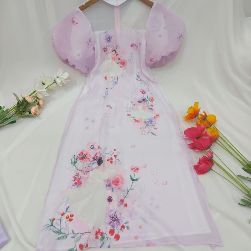 🥰 Siêu phẩm áo dài  cách tân cao cấp 4 tà tay bồng cách điệu đẹp sang chảnh . hàng thiết kế