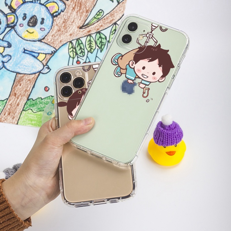 Ốp lưng iphone 6, 6s plus, 7 8 Plus, X, XS, XR, XSMAX, 11, 12, 13 PROMAX TRONG SUỐT BÉ GÁI, BÉ TRAI PKVN