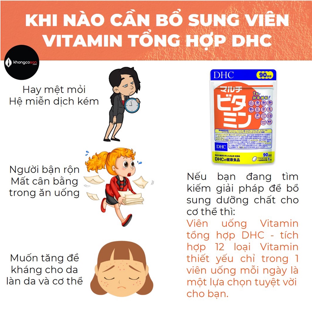 Viên Uống Vitamin Tổng Hợp DHC Bổ Sung Multivitamin Cho Nam, Nữ Và Bé Từ Nhật Bản - Khongcoson