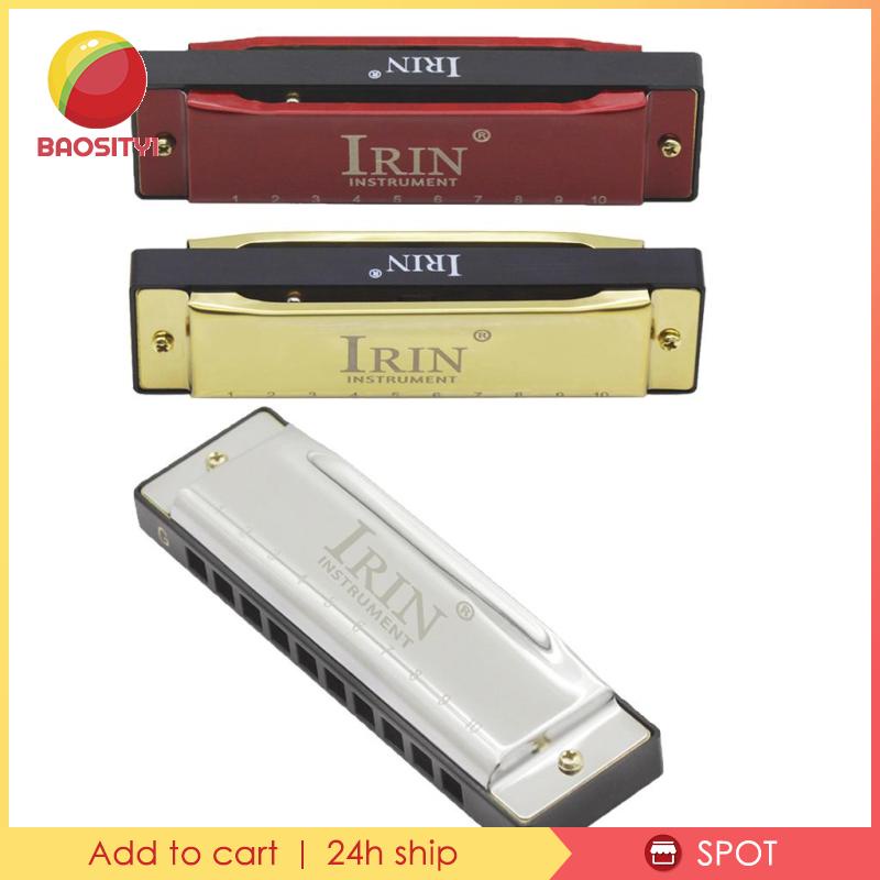 [Baosity1] Kèn Harmonica 10 Lỗ Cao Cấp Có Hộp Đựng Chìa Khóa