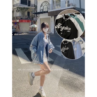 Áo khoác BOMBER bóng chày form rộng, varsity jacket 2 mẫu tay pha/tay trơn ( Ảnh thật )