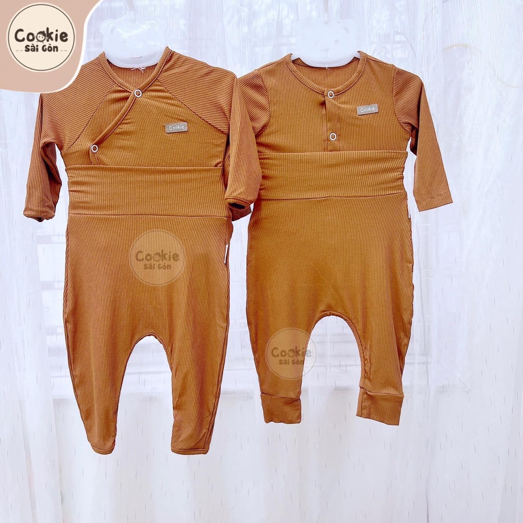 COOKIE - Bộ dài tay sơ sinh cho bé trai/bé gái chất vải tăm mềm