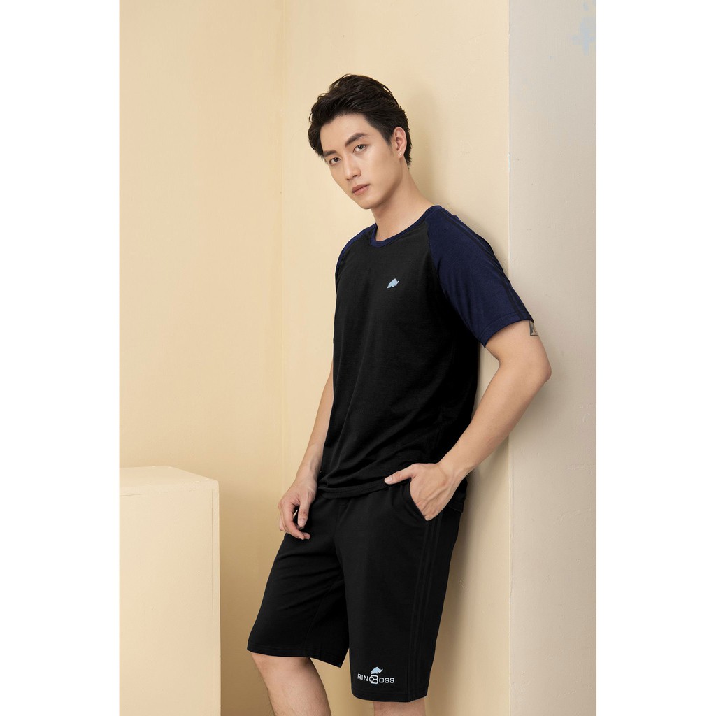 Bộ mặc nhà nam, bộ thể thao nam, bộ cộc tay nam, bộ đồ nam giáp lăng Rinboss  BOH01