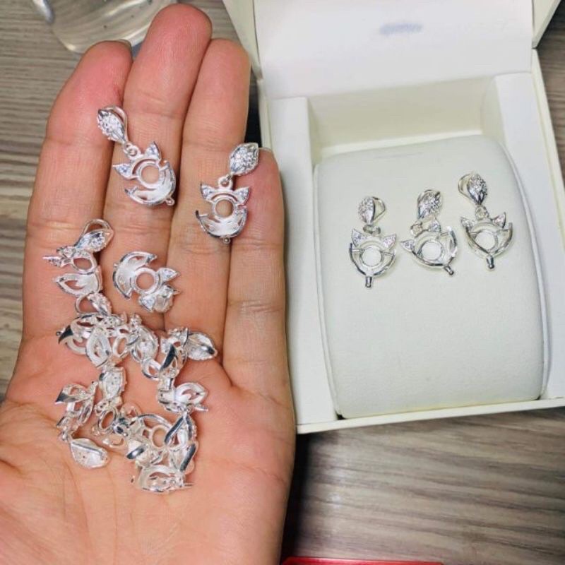 Phôi mặt dây chuyền hồ ly bọc bạc