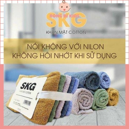 Khăn mặt cotton SKG size 30x50cm khăn mặt cao cấp cotton, sợi mềm êm, thấm nước tốt nhanh khô Bông Bi Kids STORE