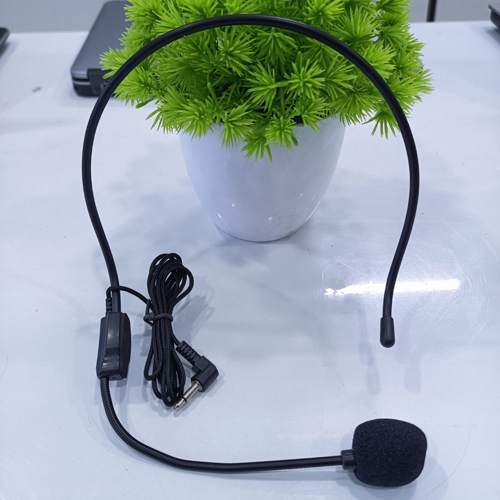 Micro trợ giảng đeo tai cài đầu có dây chuyên nghiệp cho máy trợ giảng và máy tính - mic loại tốt