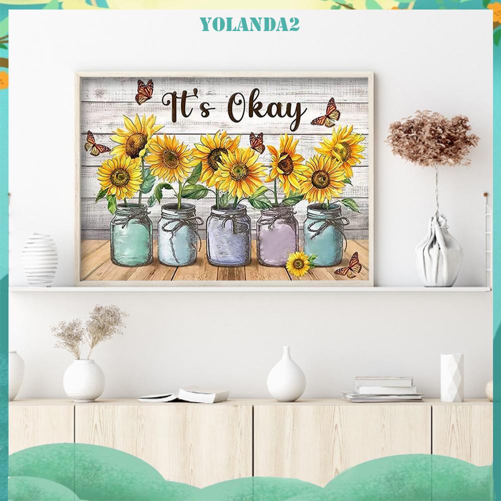 Toàn Bộ Tranh Thêu Chữ Thập 3 Sợi Cotton Hình Hoa Hướng Dương 11ct