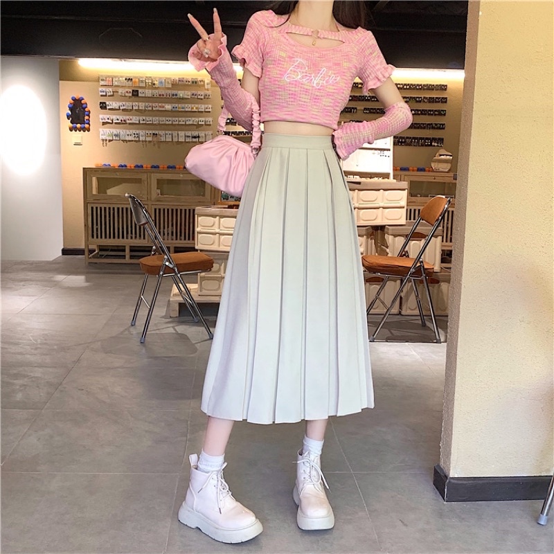 Chân Váy Xếp Ly Dáng Dài Siêu Xinh