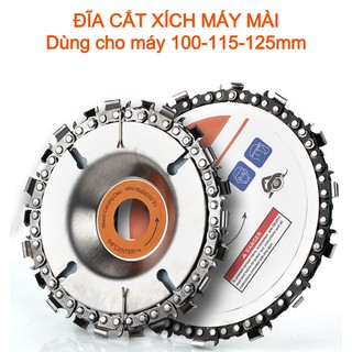 Đĩa cưa xích, lưỡi cưa xích cắt gỗ, phay phá gỗ đa năng gắn máy mài 4 inch, 5 inch