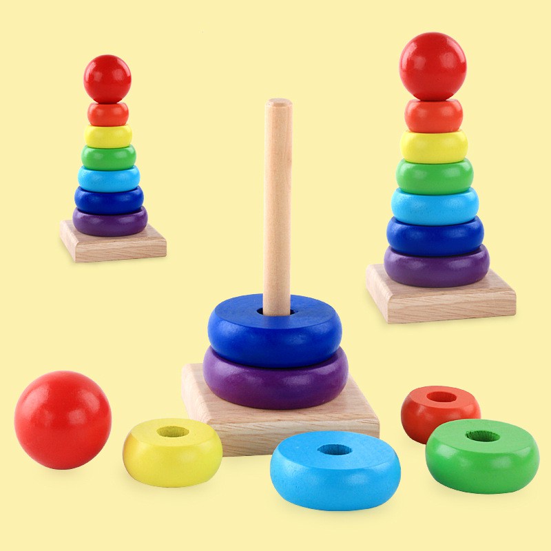 Đồ chơi gỗ cho bé combo 6 món đồ chơi thông minh phát triển trí tuệ cho trẻ  giáo cụ montessori cho bé học mầm non