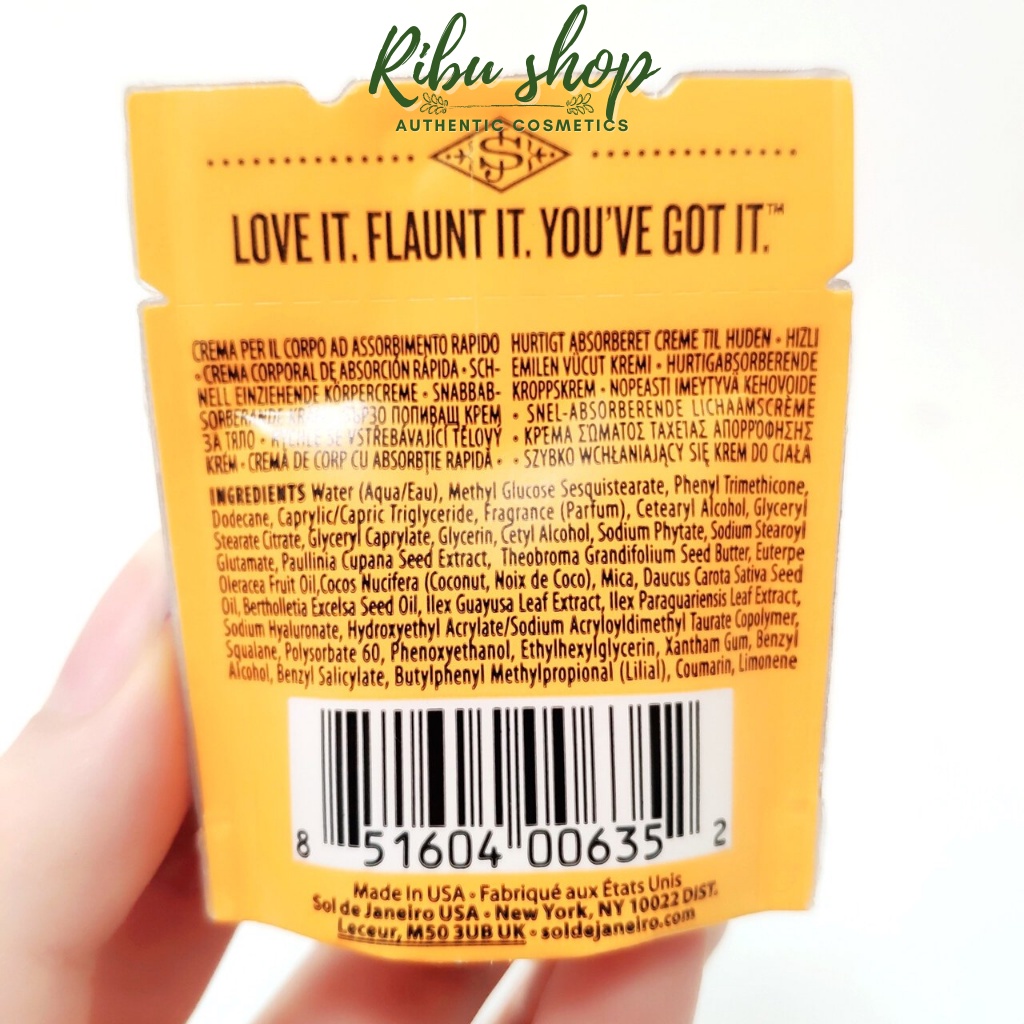 Mẫu thử kem dưỡng trắng da toàn thân SOL de Jainero 7.5ml sample tách set Sephora RIbu shop