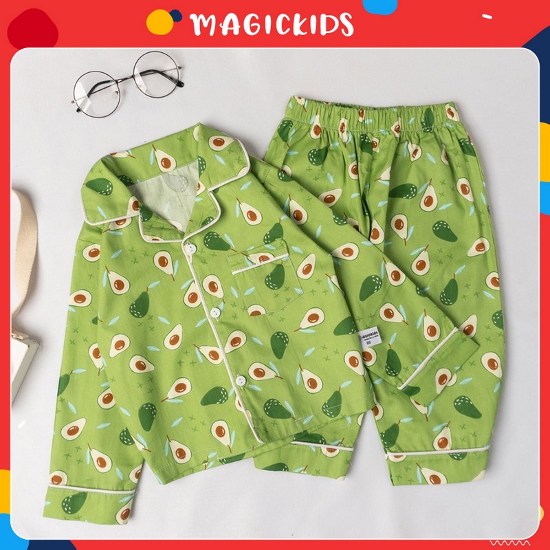 Bộ đồ ngủ Pyjama dài tay họa tiết cho bé gái BR20017 - MAGIC KIDS