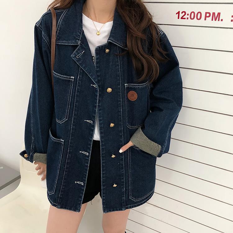 Áo Khoác Denim Dáng Rộng Cỡ Lớn Thời Trang Mùa Đông Cho Nữ