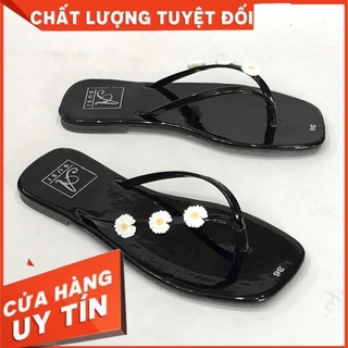 Dép Xỏ Ngón Thời Trang Nữ Gắn Cúc Trắng