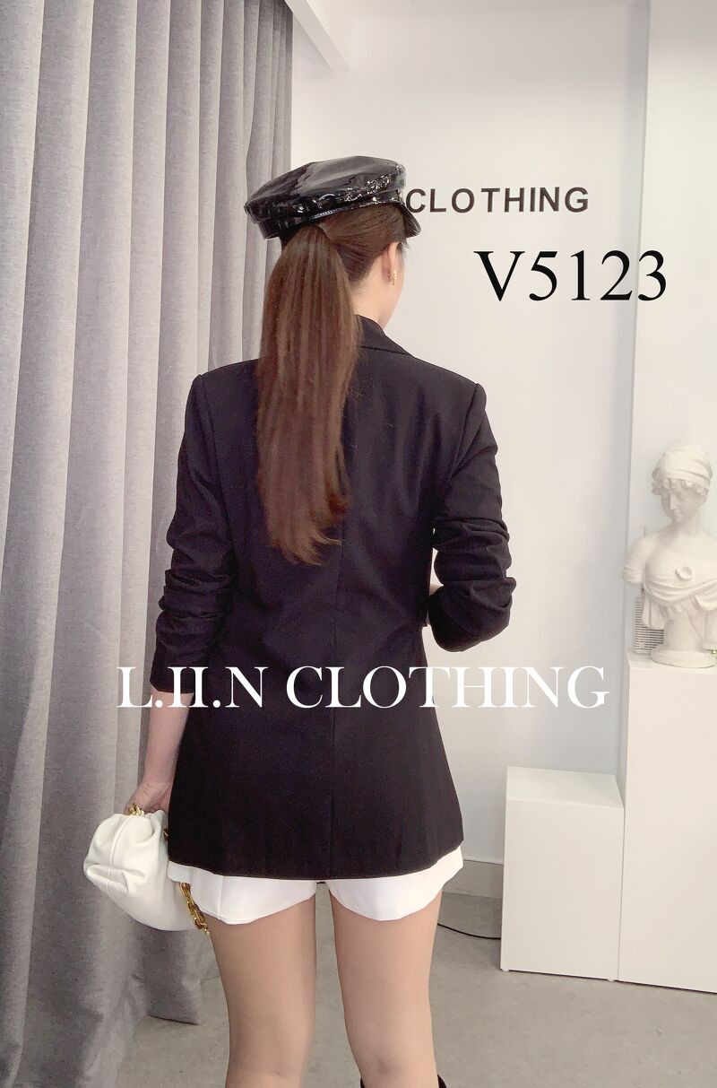 Áo vest nữ dáng dài Linbi màu đen, đủ size, mix dây chữ nổi bật thanh lịch, sang trọng Liin clothing V5123 | BigBuy360 - bigbuy360.vn
