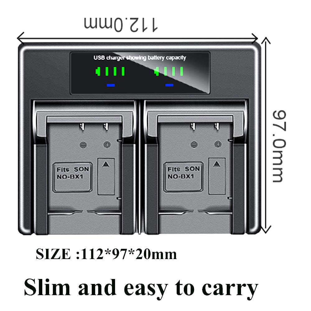 Bộ Sạc Pin Kép Cho Sony NP-BX1 DSC-RX100M3 (RX100 III) RX100M4 RX100M5