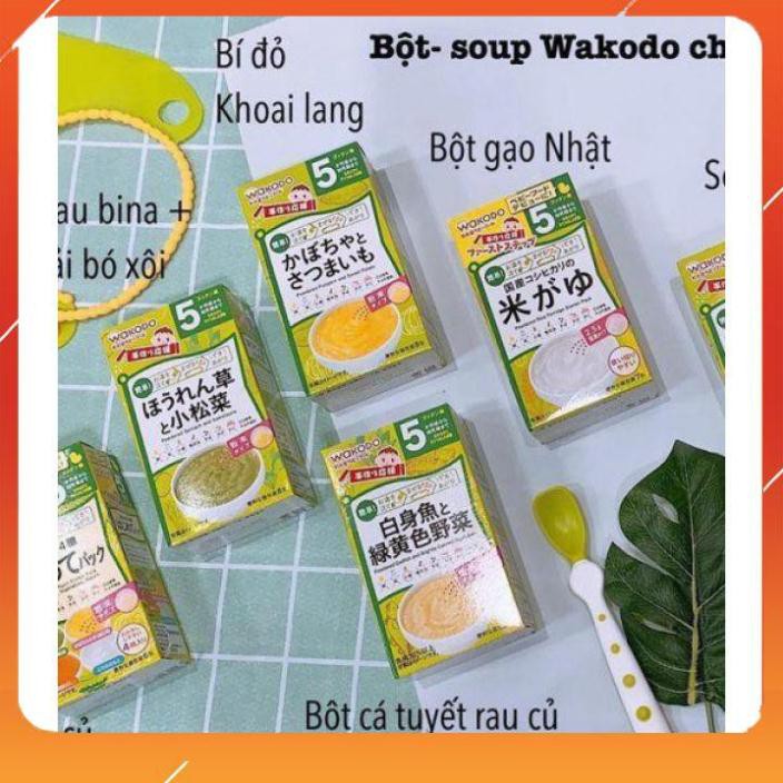 Bột ăn dặm Wakodo Nhật [FREE SHIP] cho bé ăn dặm từ 5 tháng