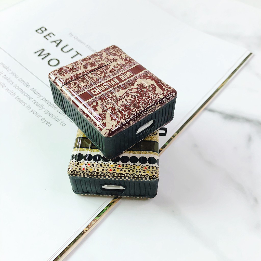 Vỏ bọc IMD mềm bảo vệ hộp sạc tai nghe Airpods 1/2/Pro họa tiết logo nổi tiếng