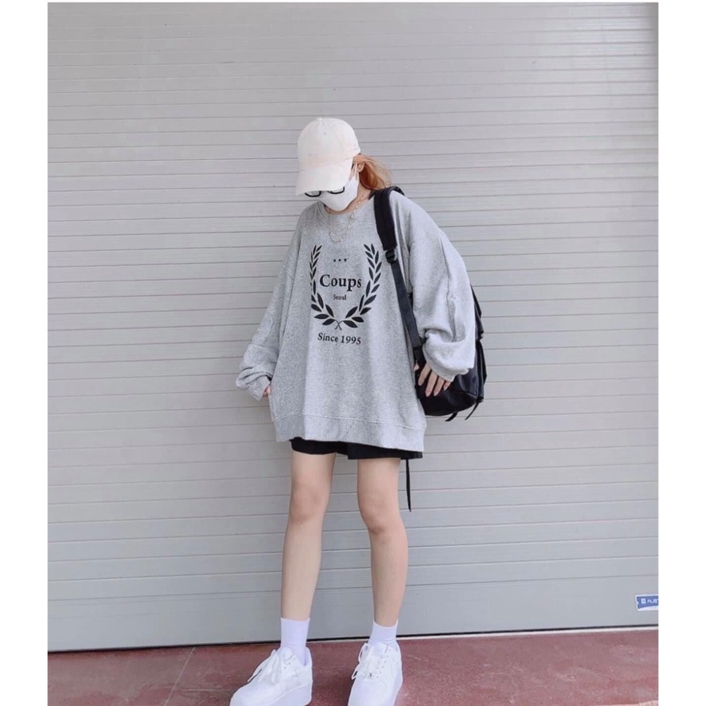 Áo Nỉ sweater hình lá 1995 ONE UNISEX Nam Nữ [FREESHIP] áo nỉ dài tay bồng,thun hoodie form rộng cá tính Ulzzang