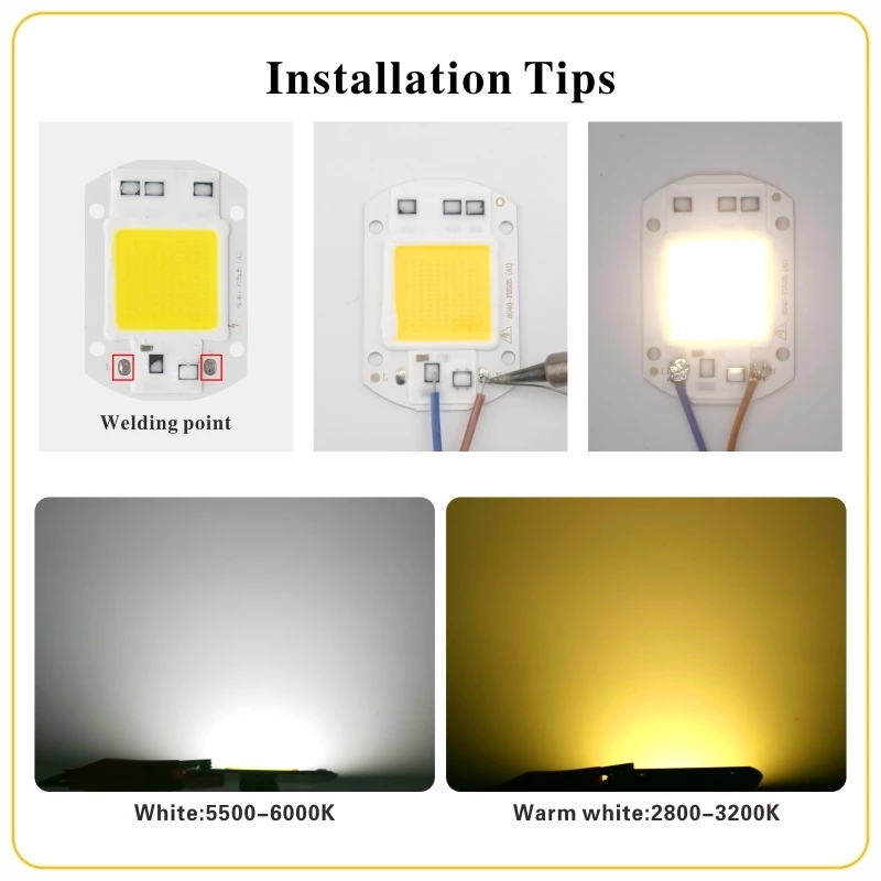 Chip Đèn Led Cob 20w 30w 50w 110v 220v Tiện Dụng