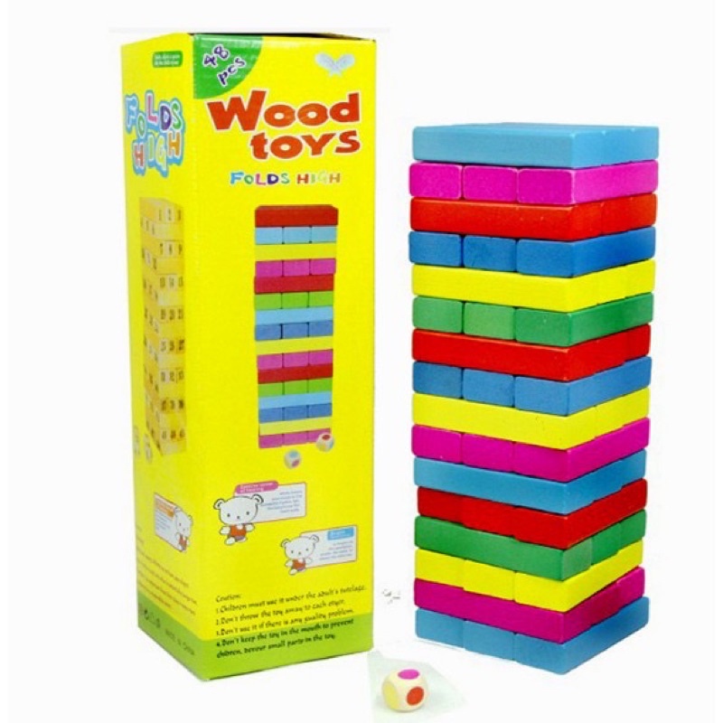 Bộ đồ chơi rút gỗ màu 48 chi tiết cho bé
