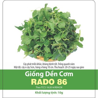 Hạt Giống Rau Dền Cơm Rado 86 Gói 10gr Dễ Tròng, Năng Suất Cao