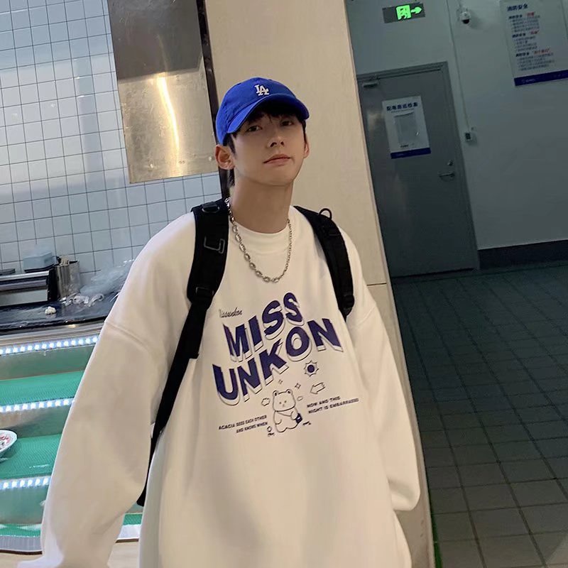 Áo sweater nỉ bông thu đông Ulzzang hiphop form rộng unisex 45kg-100kg