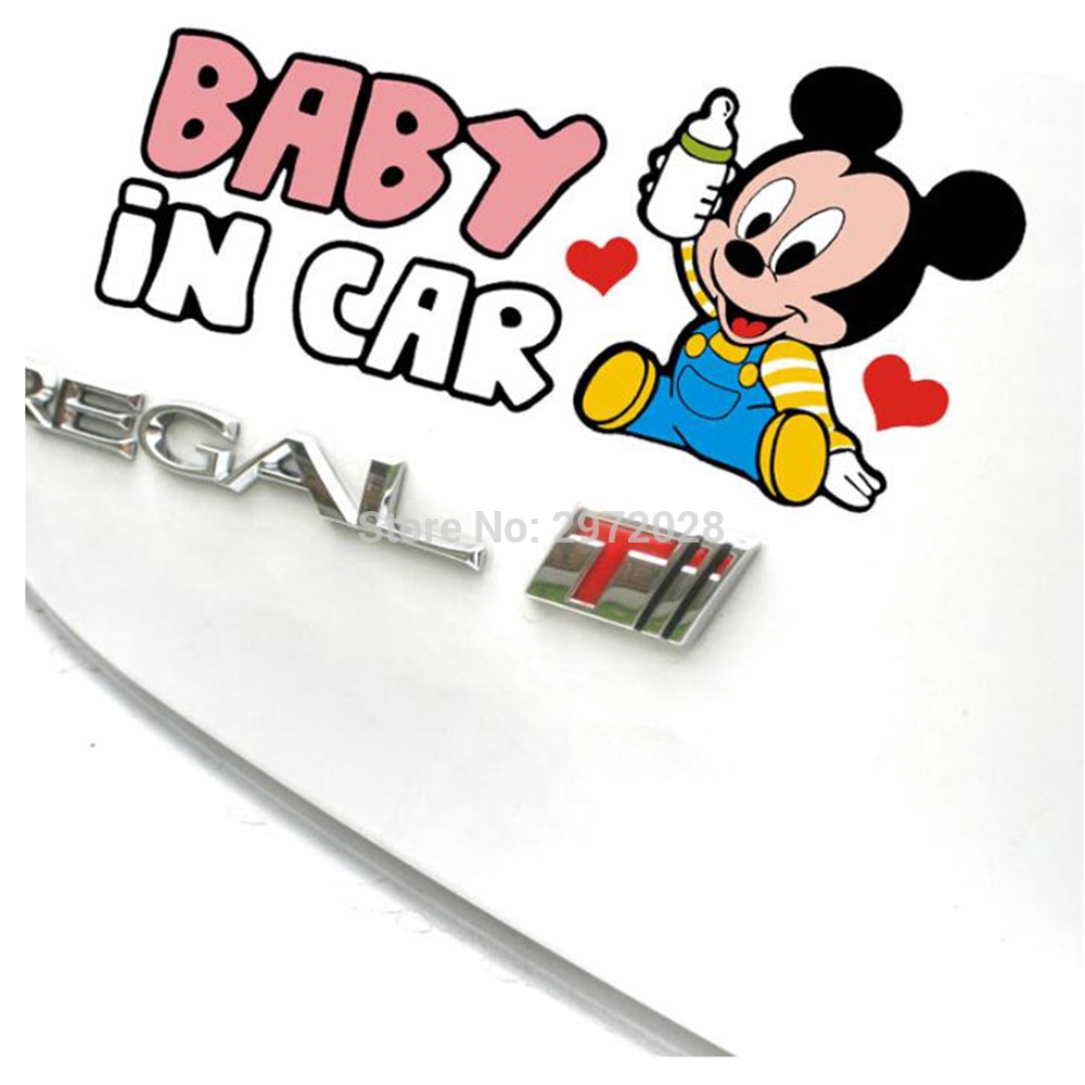 Miếng Dán Họa Tiết Hoạt Hình Baby in Car Độc Đáo Trang Trí Thân Xe Hơi