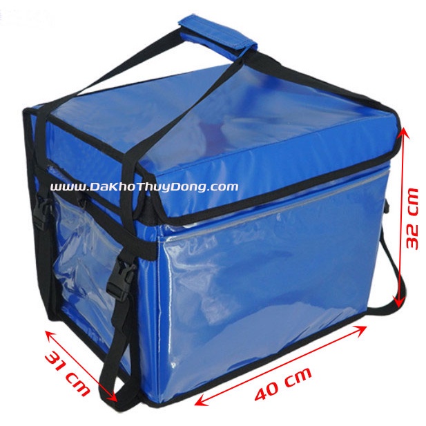 TÚI GIỮ NHIỆT GIAO HÀNG 40L - Vải nhựa không thấm nước cho shipper giao trà sữa, bánh kem, Pizza, thực phẩm,hải sản