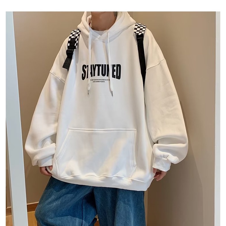 Áo hoodie Dáng Rộng In Chữ Phong Cách Hàn Quốc Thời Trang Chất Lượng Cao size M-5XL Cho Nam