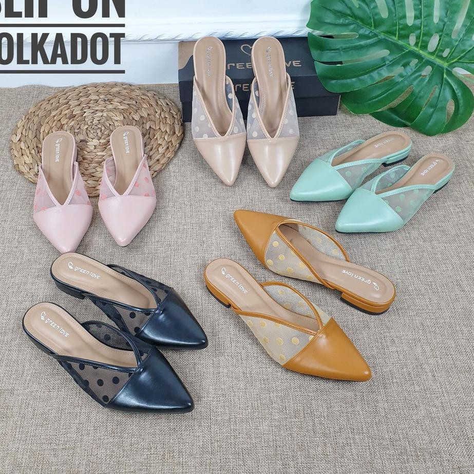 Dép Quai Ngang Họa Tiết Chấm Bi Xinh Xắn | BigBuy360 - bigbuy360.vn