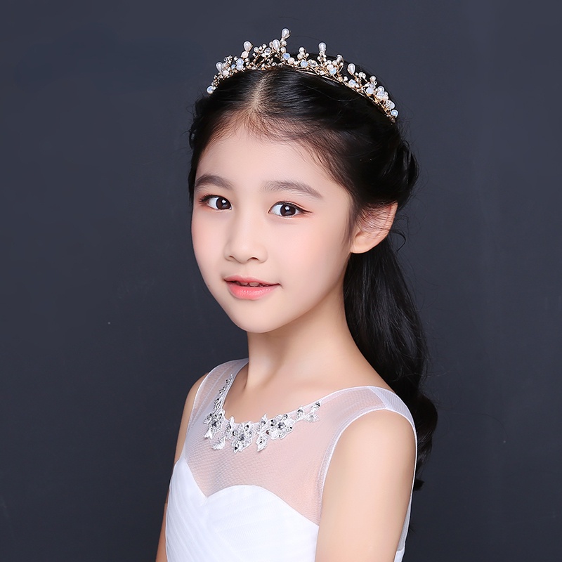 Băng Đô Vương Miện Đính Ngọc Trai Sang Trọng Cho Bé