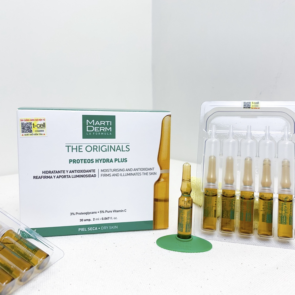 1 vỉ ( 5 ống ) Tinh chất dưỡng ẩm da, làm săn chắc và ngừa lão hóa Martiderm The Originals Proteos Hydra Plus