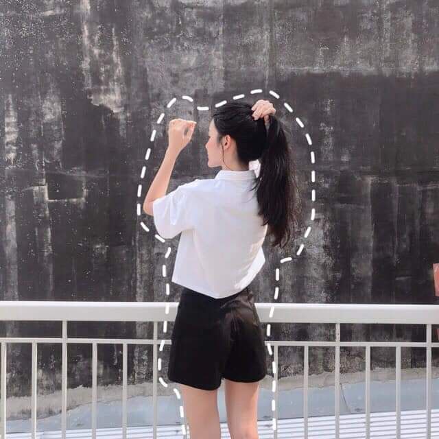 Áo croptop cổ bẻ, áo có cổ, áo cổ chữ V, áo hở bụng, áo croptop trơn, áo croptop năng động