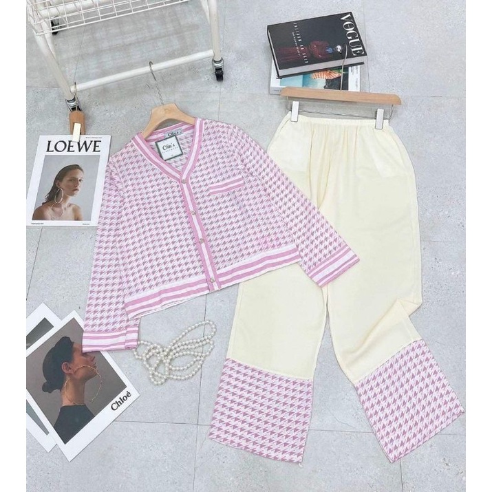 Đồ bộ, đồ ngủ, pjiama cổ tiểu thư chất Magon loại 1 bao giat thoai mai k nhăn không sướt