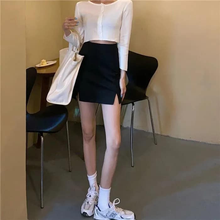 Chân Váy Ngắn Xẻ Tà Bigsize, Chân Váy Chữ A Có Quần Bên Trong