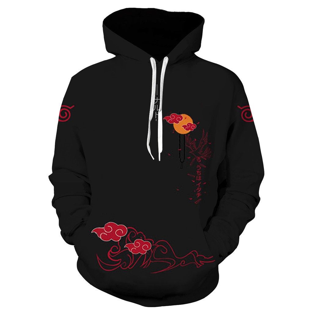 Áo Hoodie In Họa Tiết 3d Naruto Akatsuki Uchiha Itachi Độc Đáo