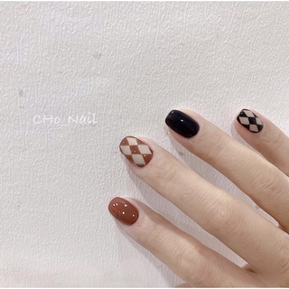 Nailbox- nail vẽ caro - sọc tone màu nhẹ nhàng