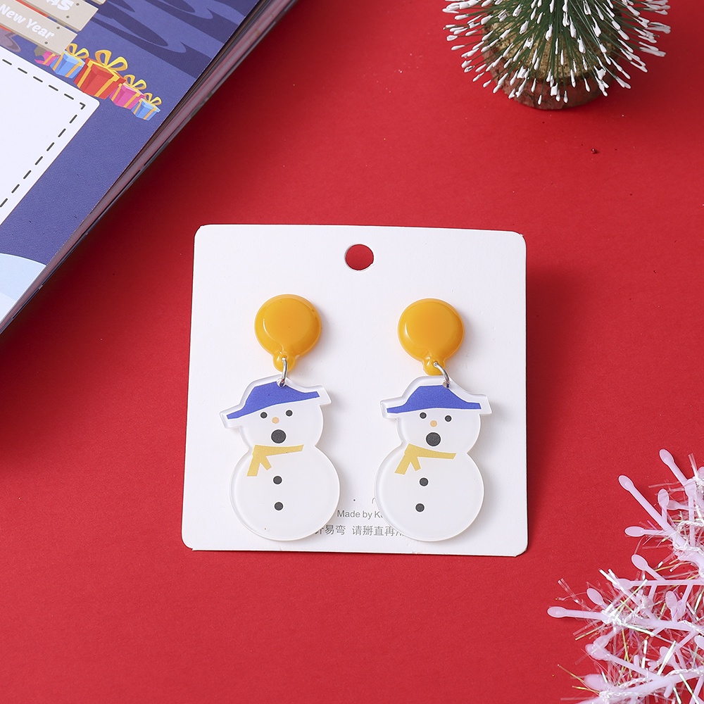 Cod Qipin Bông Tai Acrylic Trong Suốt Hình Cây Thông Giáng Sinh Người Tuyết Ông Già Noel Ngôi Nhà Bánh Gừng