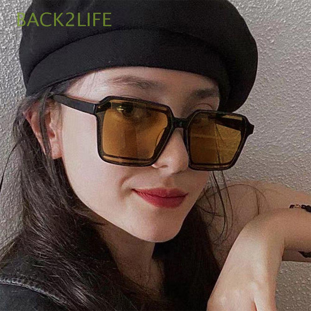 Kính mát gọng vuông lớn chống tia UV phong cách cổ điển thời trang cho nữ BACK2LIFE