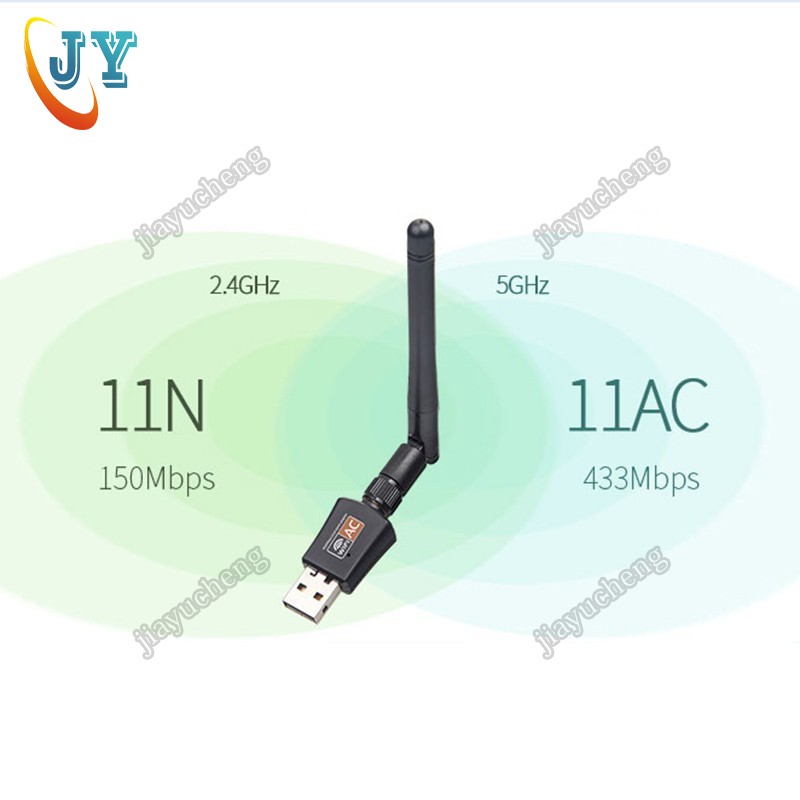 Bộ điều hợp WiFi USB không dây 600Mbps 5Ghz 2.4Ghz cho Bộ điều hợp ăng-ten không dây trên máy tính để bàn