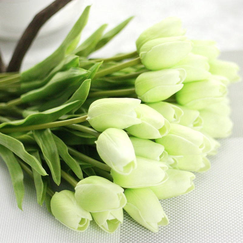 Bộ 10 bông hoa Tulip giả trang trí nhà cửa