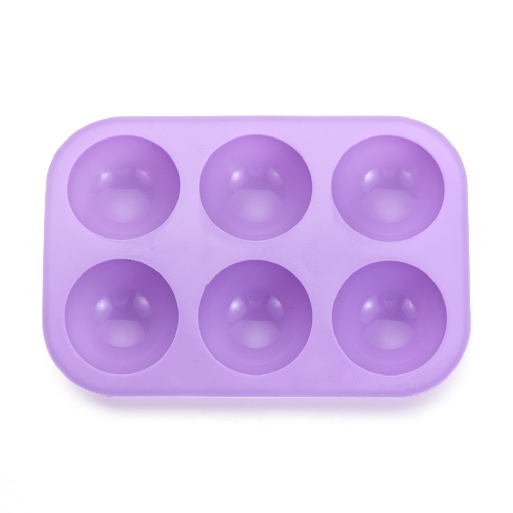 CONOPERY Khuôn làm bánh muffin muffin muffin muffin muffin 6 ngăn hình bán cầu bằng silicone không dính nhiều màu tùy chọn