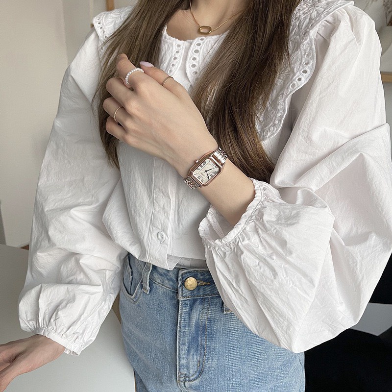 Đồng hồ nữ dây kim loại mặt vuông Thương hiệu NAIDU đồng hồ dây demi trẻ trung - DHV27