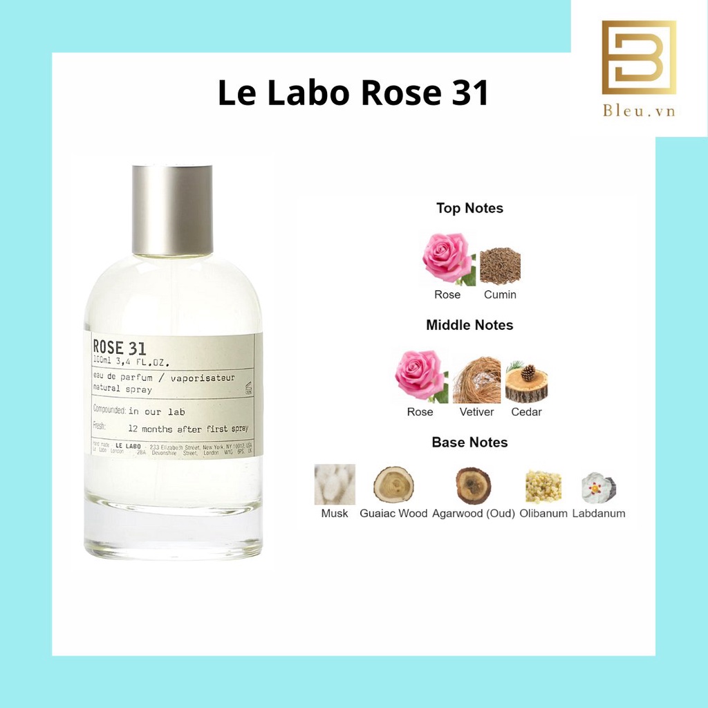 Nước hoa Unisex Le Labo Another 13 - Bergamot 22 - Rose 31 - Santal 33